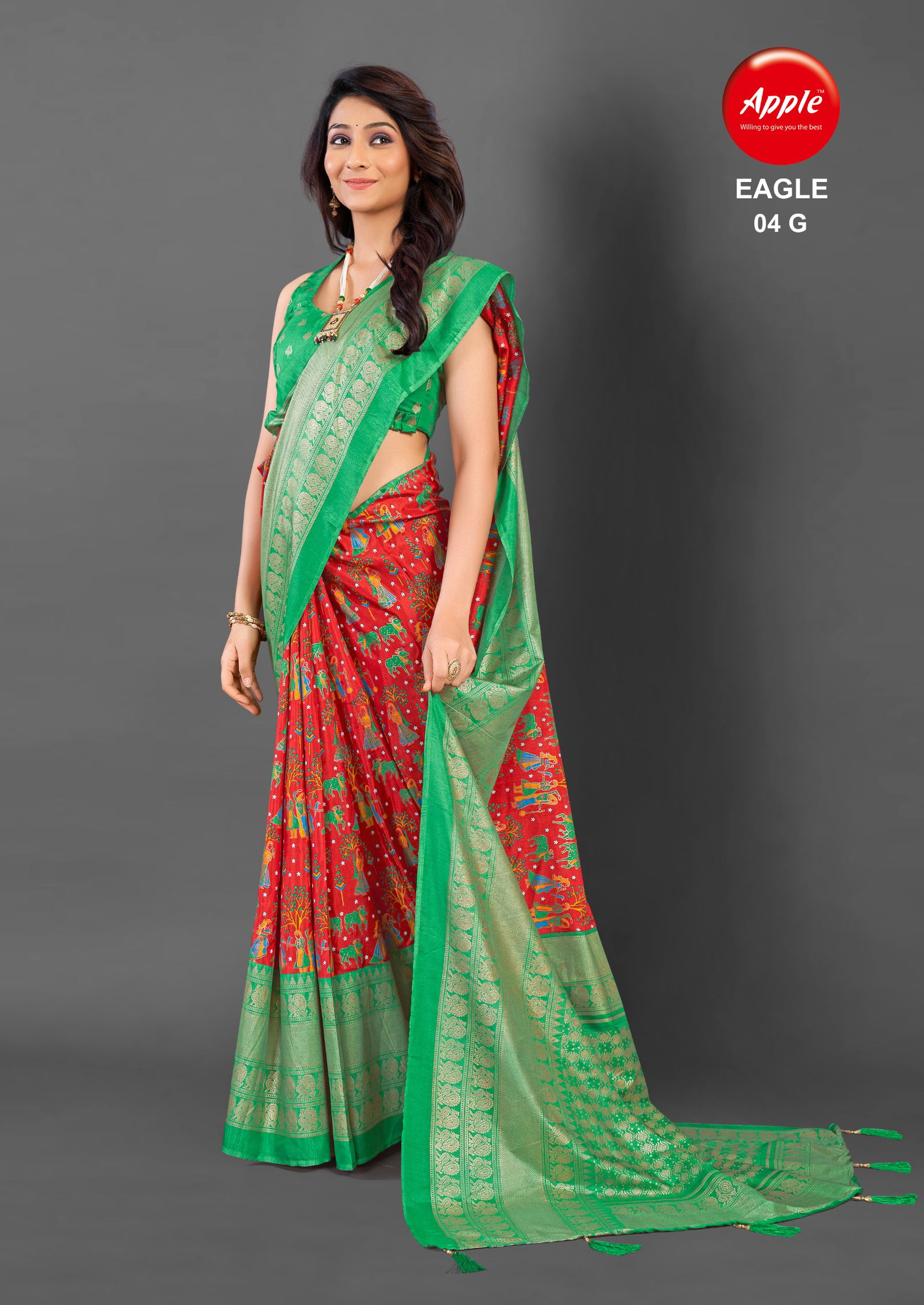 Eagle 04 By Apple Daily Wear Cotton Blend Printed Sarees Wholesale Market In Surat
